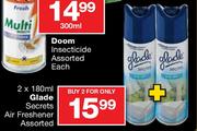 Glade Secrets Air Freshener Assorted-2x180ml