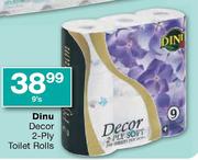 Dinu Decor 2-Ply Toilet Rolls-9's