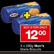 Moir's Marie Biscuits - 3 x 200gm