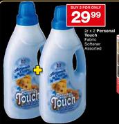 Personal Touch Fabric Softener - 2 x 2 Ltr