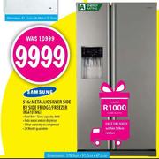 Samsung 516L Metallic Silver Side By Side Fridge/Freezer(RSA1DTMG)