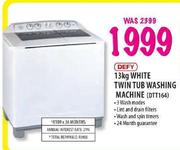 Defy 13Kg White Twin Tub Washing Machine(DTT164)