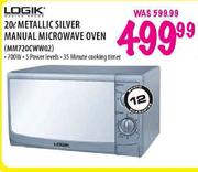 Logik 20L Metallic Silver Manual Microwave Oven(MM720CWW02)-20L 