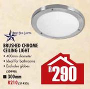 Brushed Chrome Ceiling Light-300mm