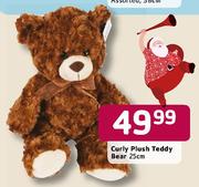 Curly Plush Teddy Bear - 25cm