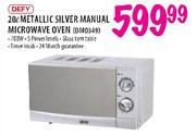 Defy Metallic Silver Manual Microwave Oven-20Ltr(DMO349)