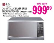 LG Metallic Silver Grill Microwave Oven-26Ltr(MH6647SRWS)