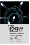 Santa's Choice Chasing White LED Lights-80's Per Pack