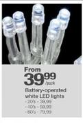 Battery-Operated White LED Lights-60's Per Pack