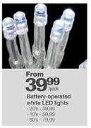 Battery-Operated White LED Lights-20's Per Pack