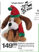 Battery-Operated Singing & Moving Dog-Each