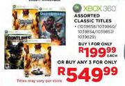 XBOX 360 Classic Titles Assorted-Each