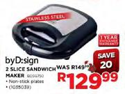 ByD:sign 2 Slice Sandwich Maker (BDSG750)