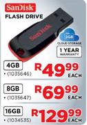 Sandisk Flash Drive - 4GB Each