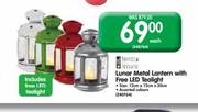 Terrace Leisure Lunar Metal Lantern With Free LED Tealight-Each