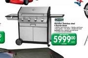 Cadac Meridian Stainless Steel 4 Burner Braai-Each