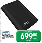 Mecer 500GB Classic Portable Hard Drive - Each