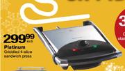 Platinum Griddled 4-Slice Sandwich Press-Each