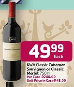 KWV Classic Cabernet Sauvignon Or Classic Merlot-Per Case