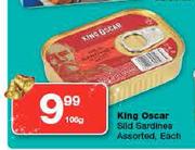 King Oscar Sild Sardines Assorted-106g Each