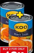 Koo Peach Slices/Halves In Syrup-2 x 410g(Buy 2 For Only)