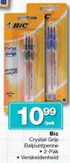 Bic Crystal Grip Balpuntpenne 2 Pak-Per Pak