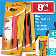 Bic Clic Ballpoint Pens 2 Pack-Per Pack
