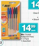 Bic Crystal Ballpoint Pens 5 Pack-Per Pack