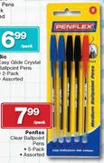 Penflex Clear Ballpoint Pens 5 Pack-Per Pack