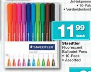 Staedtler Fluorescent Ballpoint Pens 10 Pack-Per Pack