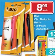 Bic Clic Ballpoint Pens 2 Pack-Per Pack
