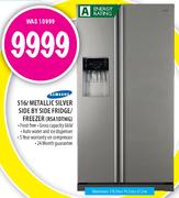 Samsung Metallic Silver Side By Side Fridge/Freezer-516Ltr(RSA1DTMG)