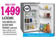 Logik Metallic Silver Bar Fridge-120Ltr(LSB130S)
