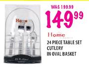 Home Elegance 24 Piece Table Set Cutlery In Oval Basket