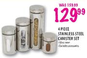 4 Piece Stainless Steel Canister Set