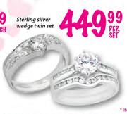 Sterling Silver Wedge Twin Set-Per Set