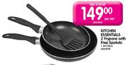 Kitchen Essentials 2 Frypans with Free Spatula-Per Set