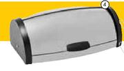 Home Living Stainless Steel Bread Bin with Black Sides-Each