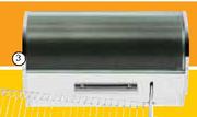 Home Living Stainless Steel Bread Bin with Glass Lid-Each