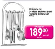 Stylehouse 24 Piece Stainless Steel Hanging Cutlery Set-Per Set