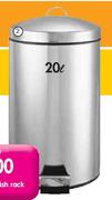 Home Living 20L Stainless Steel Pedal Bin-Each