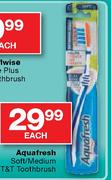 Aquafresh Soft/Medium T&T Toothbrush Each