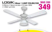 Logik 1 Light Ceiling Fan-105cm