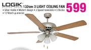 Logik 3 Light Ceiling Fan-132cm
