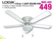 Logik 1 Light Ceiling Fan-132cm