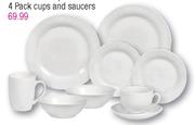 Mainstays Cups & Saucers-Per 4 Pack