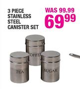 3 Piece Stainless Steel Canister Set
