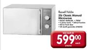Russell Hobbs 20Ltr Classic Manual Microwave(RHMA20L)-Each