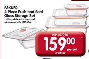 Bekker 4 Piece Push And Seal Glass Storage Set-Per Set