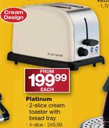 Platinum 4-Slice Cream Toaster with Bread Tray